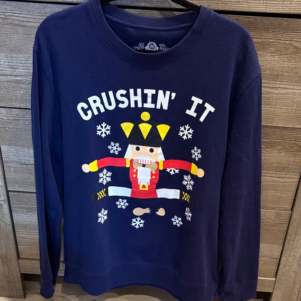 Unisex Navy Nutcracker Crewneck Sweater